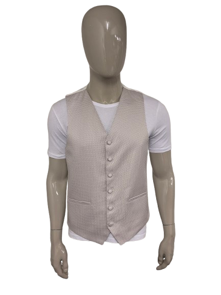 Wilvorst gilet. Donker Rood Beige motief. Maat L.