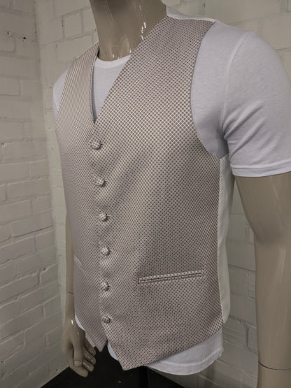 Wilvorst gilet. Donker Rood Beige motief. Maat L.