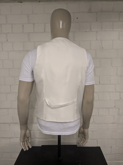 Wilvorst gilet. Donker Rood Beige motief. Maat L.