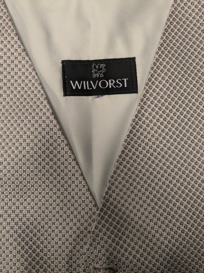 Wilvorst gilet. Donker Rood Beige motief. Maat L.