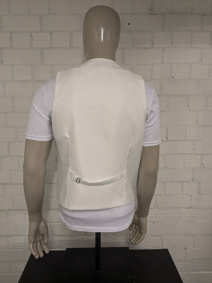 Wilvorst gilet. Blauw Wit motief. Maat L.