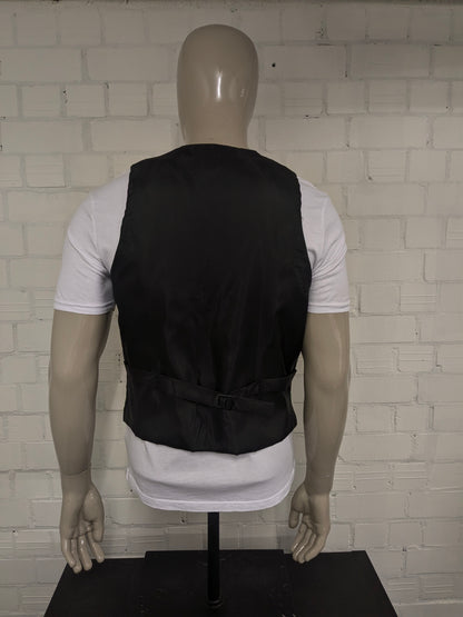 Vintage Masterhand gilet. Geel Groen bloemen motief met mooie knopen. Maat M.