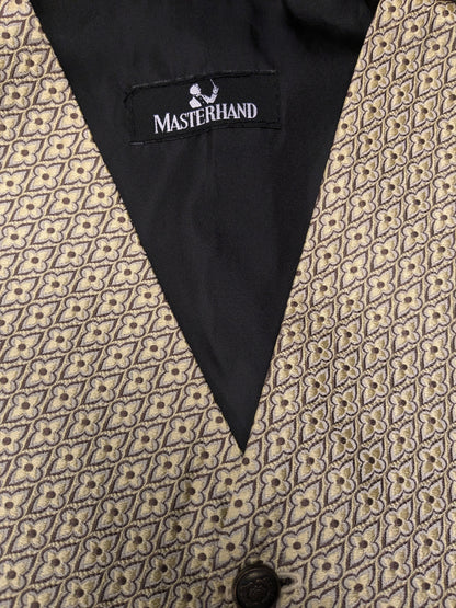 Vintage Masterhand gilet. Geel Groen bloemen motief met mooie knopen. Maat M.