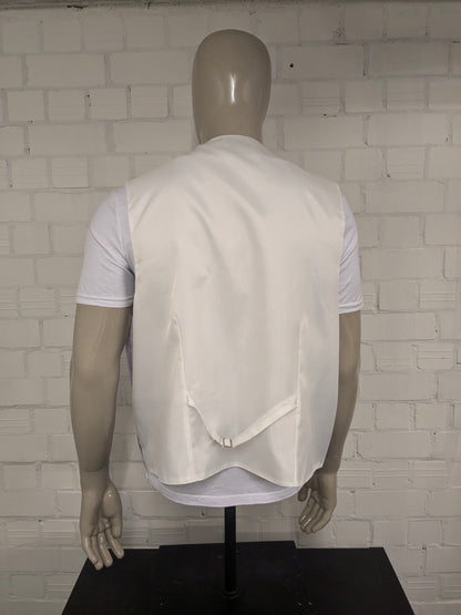 Vintage gilet. Licht en Donker Paarse paisley motief. Maat 3XL / XXXL.