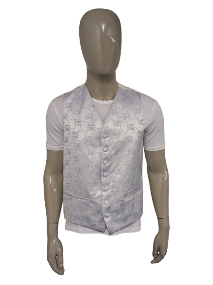 Cristo gilet. Licht Blauw Beige motief. Maat L.