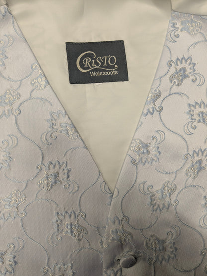 Cristo gilet. Licht Blauw Beige motief. Maat L.