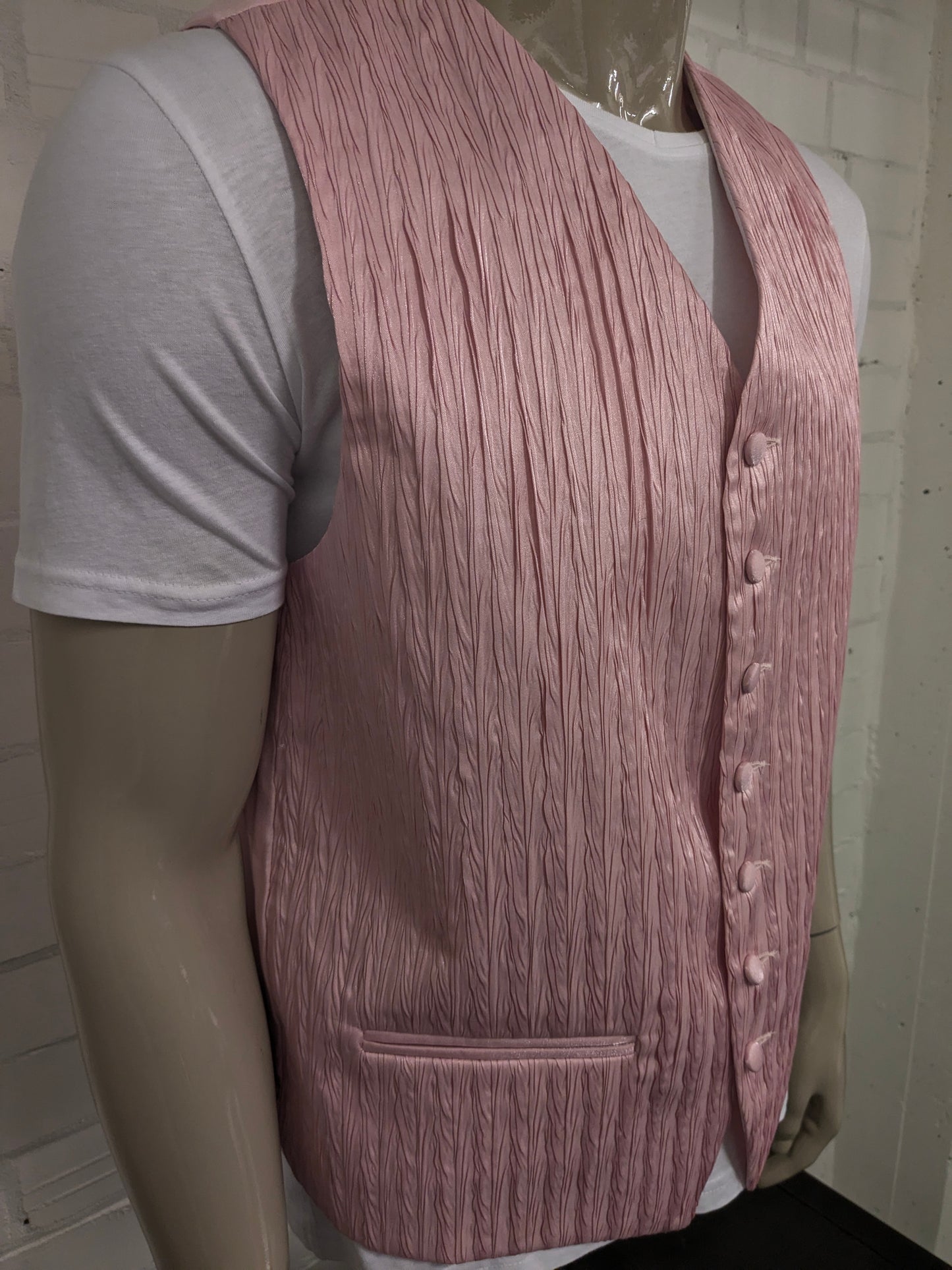 Chaleco picador. Motivo táctil rosa brillante. Talla L.