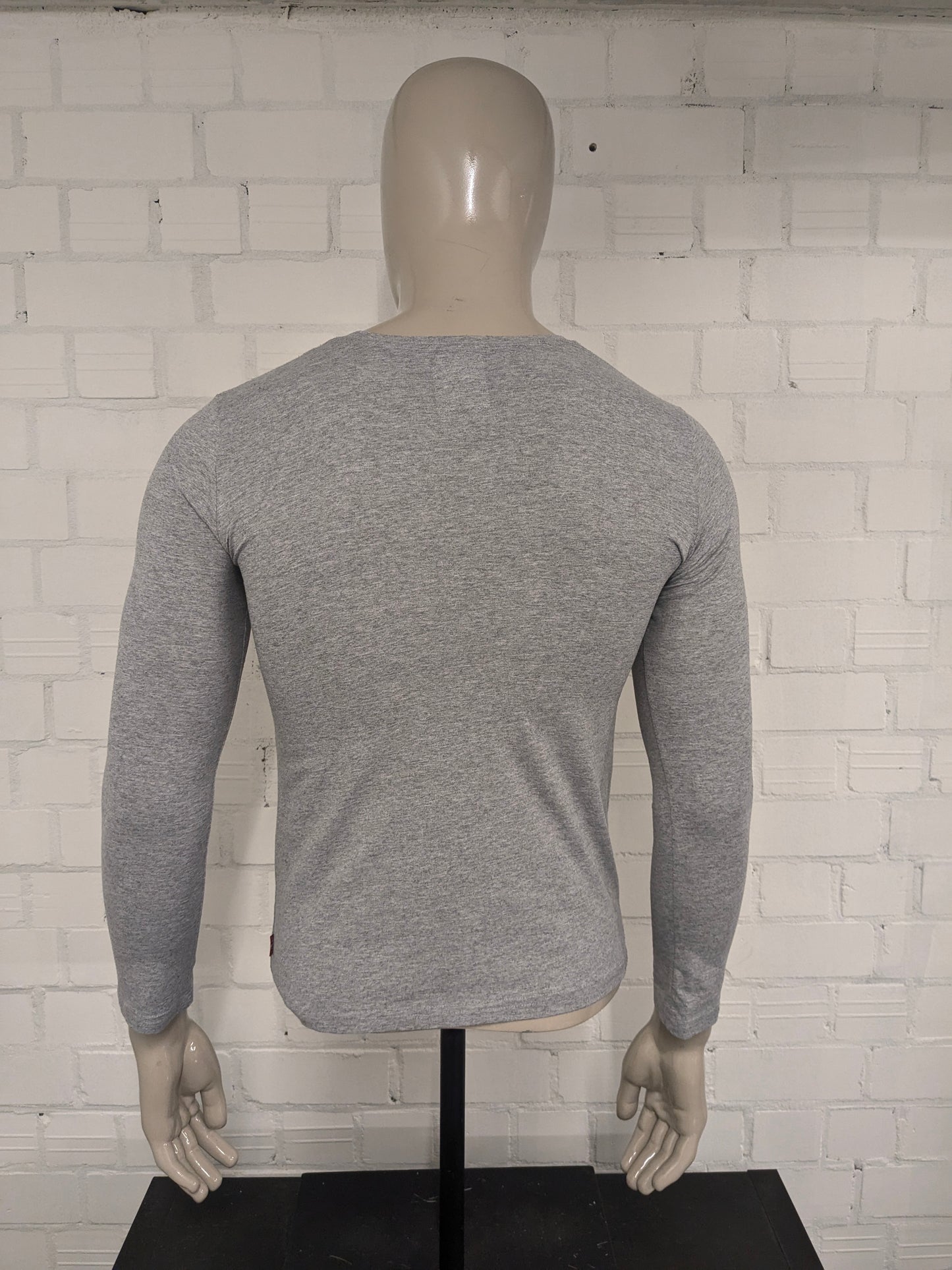 Manica lunga di Levi. Grigio misto a stampa. Taglia S.