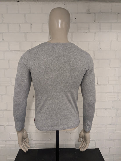 Manica lunga di Levi. Grigio misto a stampa. Taglia S.