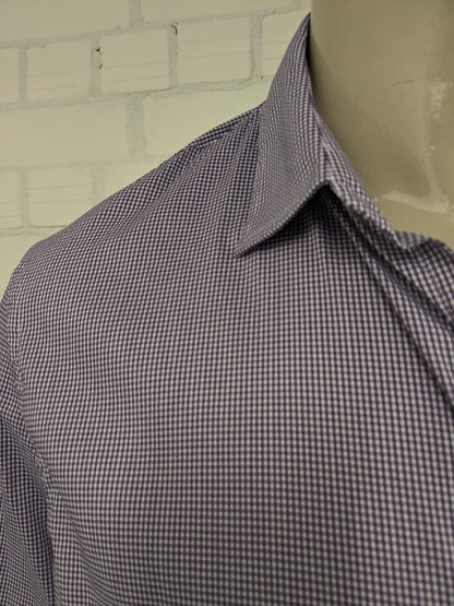 Cast Iron overhemd. Paars Witte print. Maat 2XL / XXL. stretch.