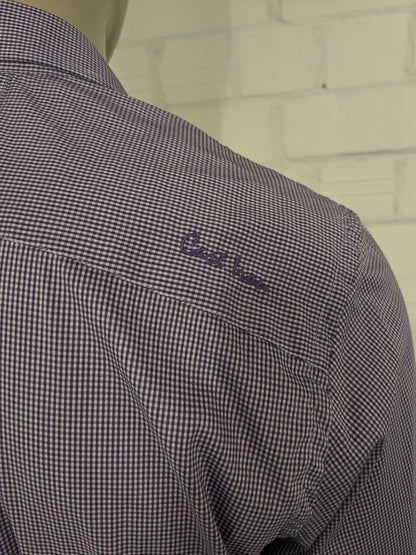 Cast Iron overhemd. Paars Witte print. Maat 2XL / XXL. stretch.