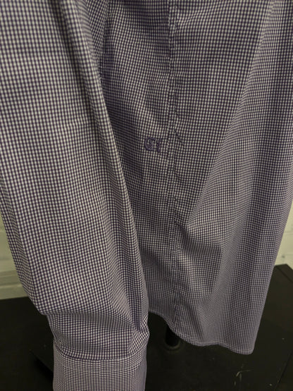 Cast Iron overhemd. Paars Witte print. Maat 2XL / XXL. stretch.