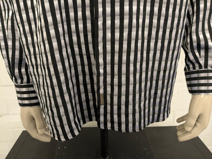 Camicia Memo vintage. Stampa grigio nero. Taglia XL.