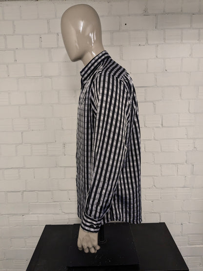 Camicia Memo vintage. Stampa grigio nero. Taglia XL.