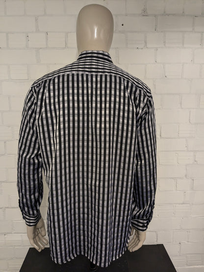 Camicia Memo vintage. Stampa grigio nero. Taglia XL.