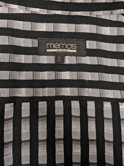 Camicia Memo vintage. Stampa grigio nero. Taglia XL.