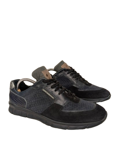 Sneaker Floris van Bommel in pelle. Colore blu scuro. Taglia 8,5/42,5