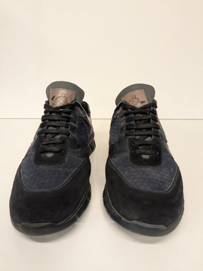 Sneaker Floris van Bommel in pelle. Colore blu scuro. Taglia 8,5/42,5