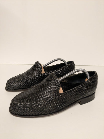 Fratelli Vanni Leather woven moccasins. Dark Brown colored. Size 42.