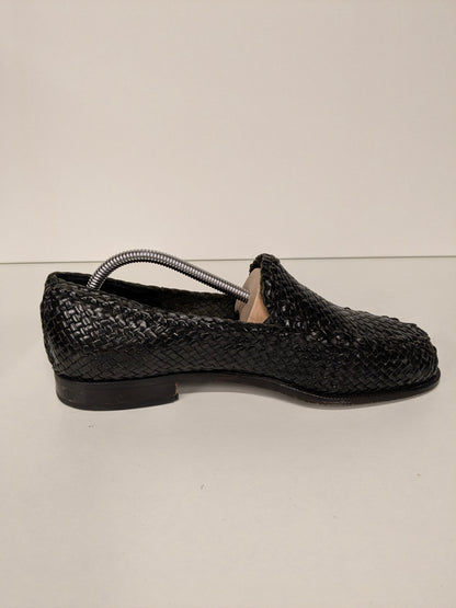 Fratelli Vanni Leather woven moccasins. Dark Brown colored. Size 42.