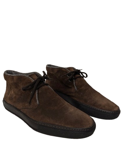 Hugo Boss Schnürstiefel aus Leder. Dunkelbraun mit Textilfutter. Größe 42.