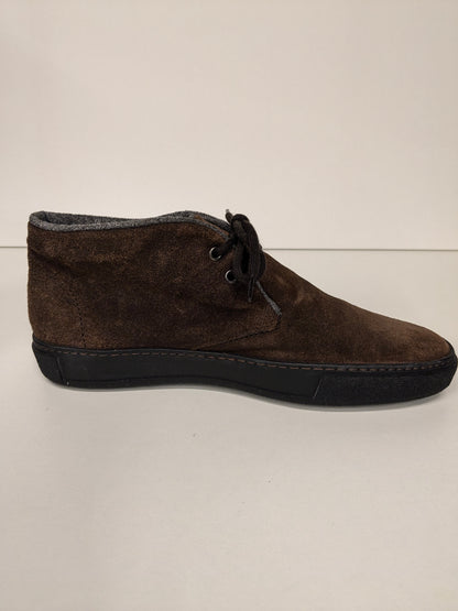 Hugo Boss Schnürstiefel aus Leder. Dunkelbraun mit Textilfutter. Größe 42.