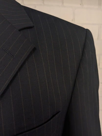 Abito in lana Royal Bartlett & Walker. Blu Marrone a strisce. Taglia 48/M.