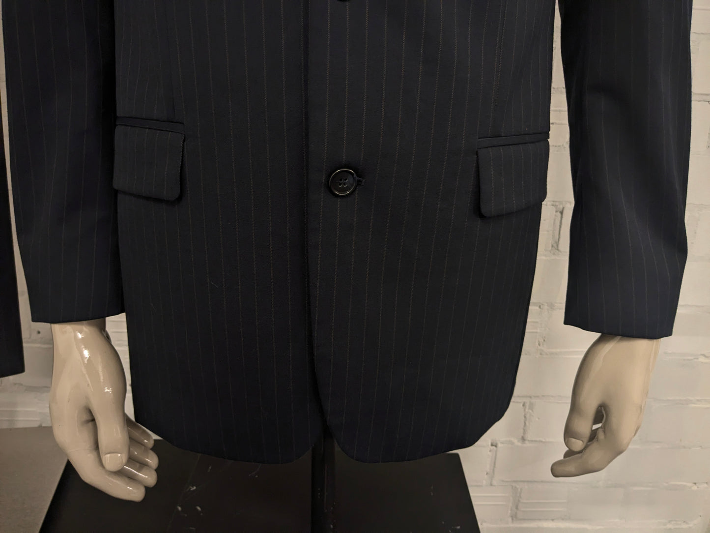 Abito in lana Royal Bartlett & Walker. Blu Marrone a strisce. Taglia 48/M.