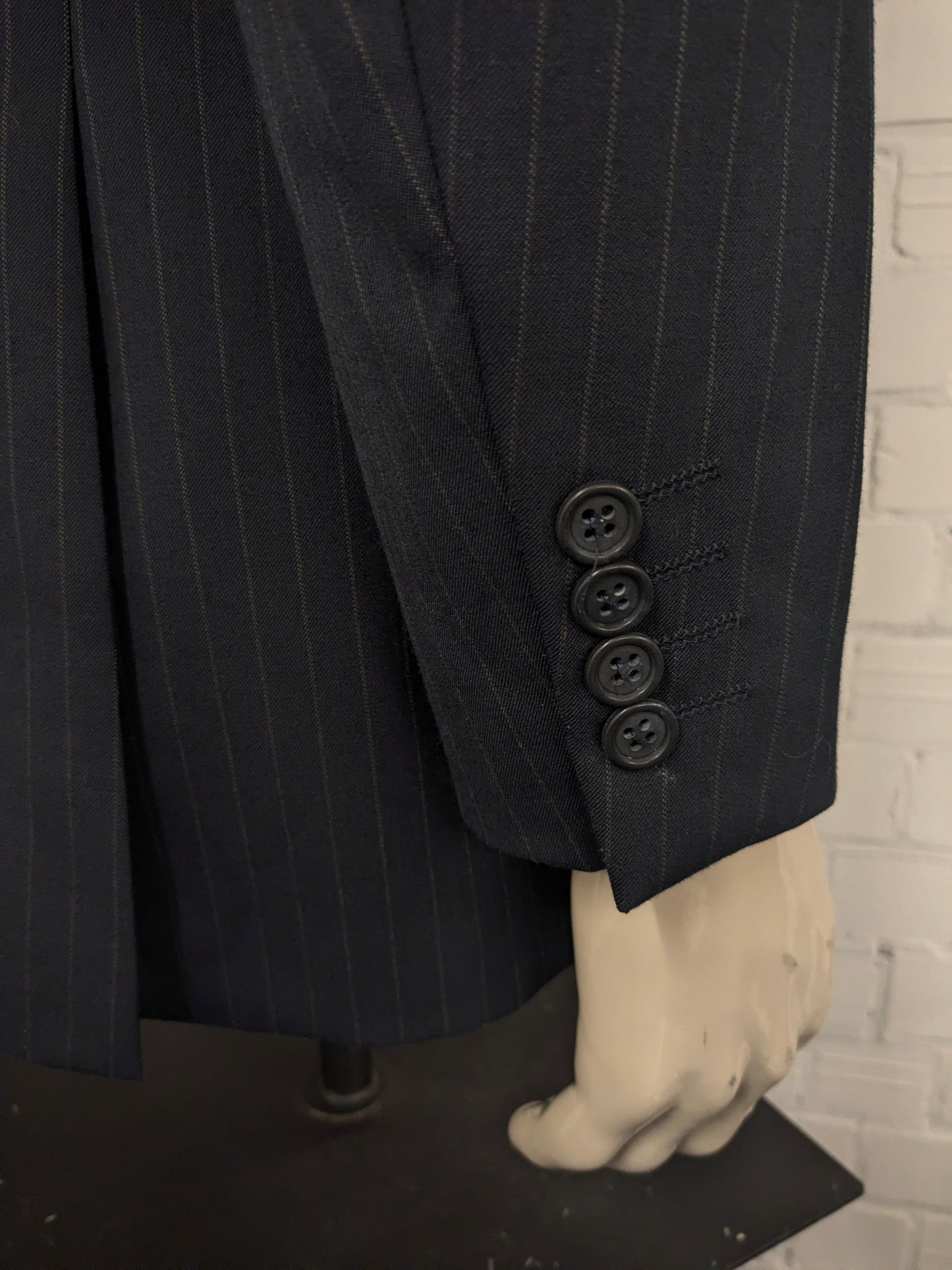 Abito in lana Royal Bartlett & Walker. Blu Marrone a strisce. Taglia 48/M.