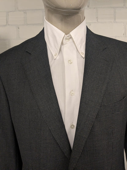 Abito Scabal in lana realizzato su misura. Motivo grigio nero. Taglia 56/XL.