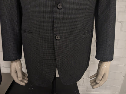 Abito Scabal in lana realizzato su misura. Motivo grigio nero. Taglia 56/XL.