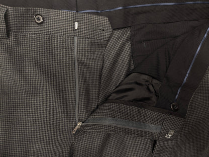 Abito Scabal in lana realizzato su misura. Motivo grigio nero. Taglia 56/XL.