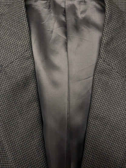 Abito Scabal in lana realizzato su misura. Motivo grigio nero. Taglia 56/XL.