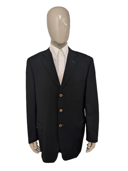 Pal Zileri Wollen colbert. Zwart met Bruine stiksels. Maat 58 / XL.