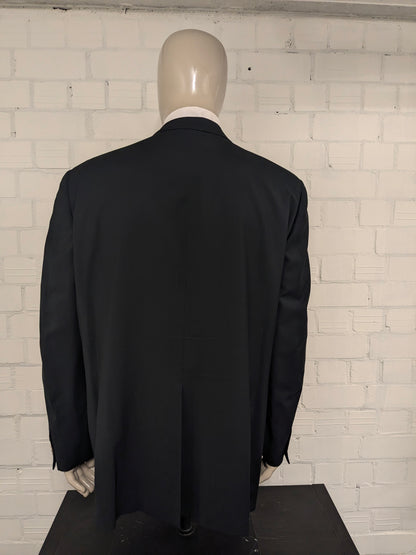 Giacca in lana Pal Zileri. Nero con cuciture marroni. Taglia 58/XL.