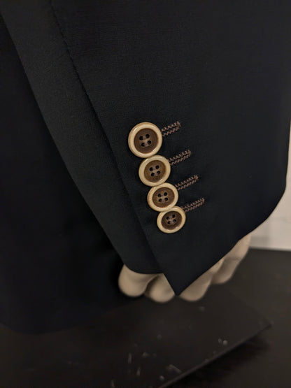 Giacca in lana Pal Zileri. Nero con cuciture marroni. Taglia 58/XL.