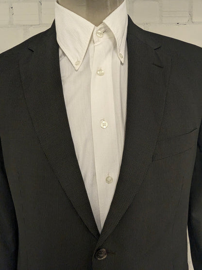 Frans Molenaar Wool jacket. Black and white striped. Size 50 / M.