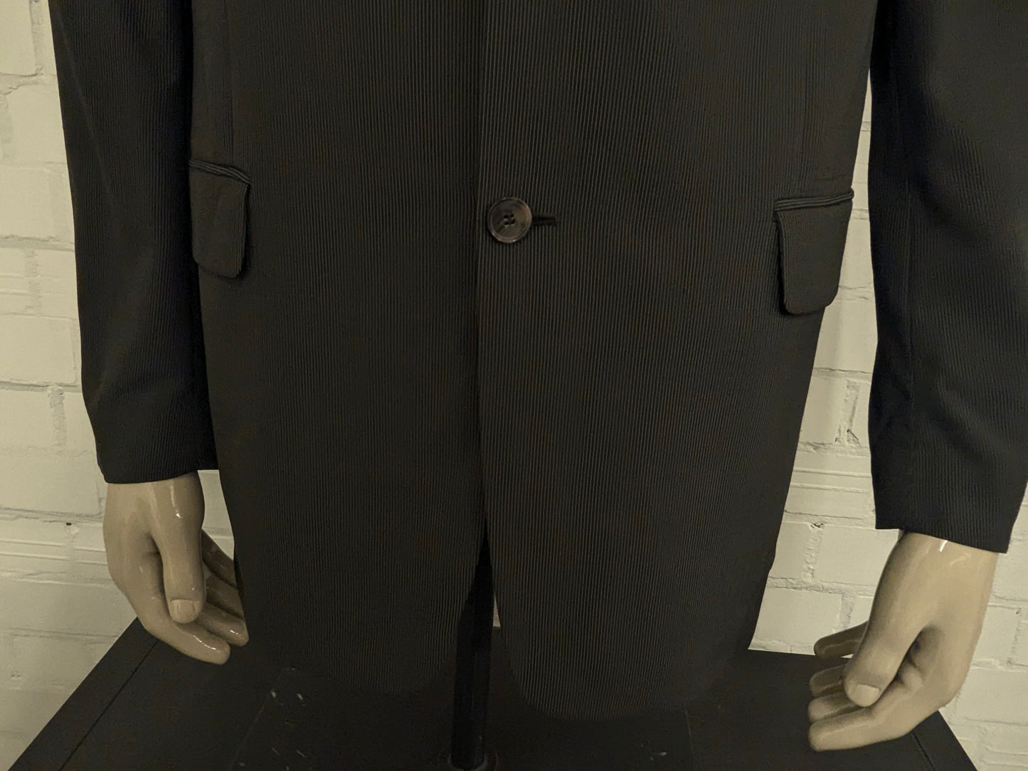 Frans Molenaar Wool jacket. Black and white striped. Size 50 / M.