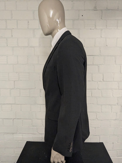 Frans Molenaar Wool jacket. Black and white striped. Size 50 / M.