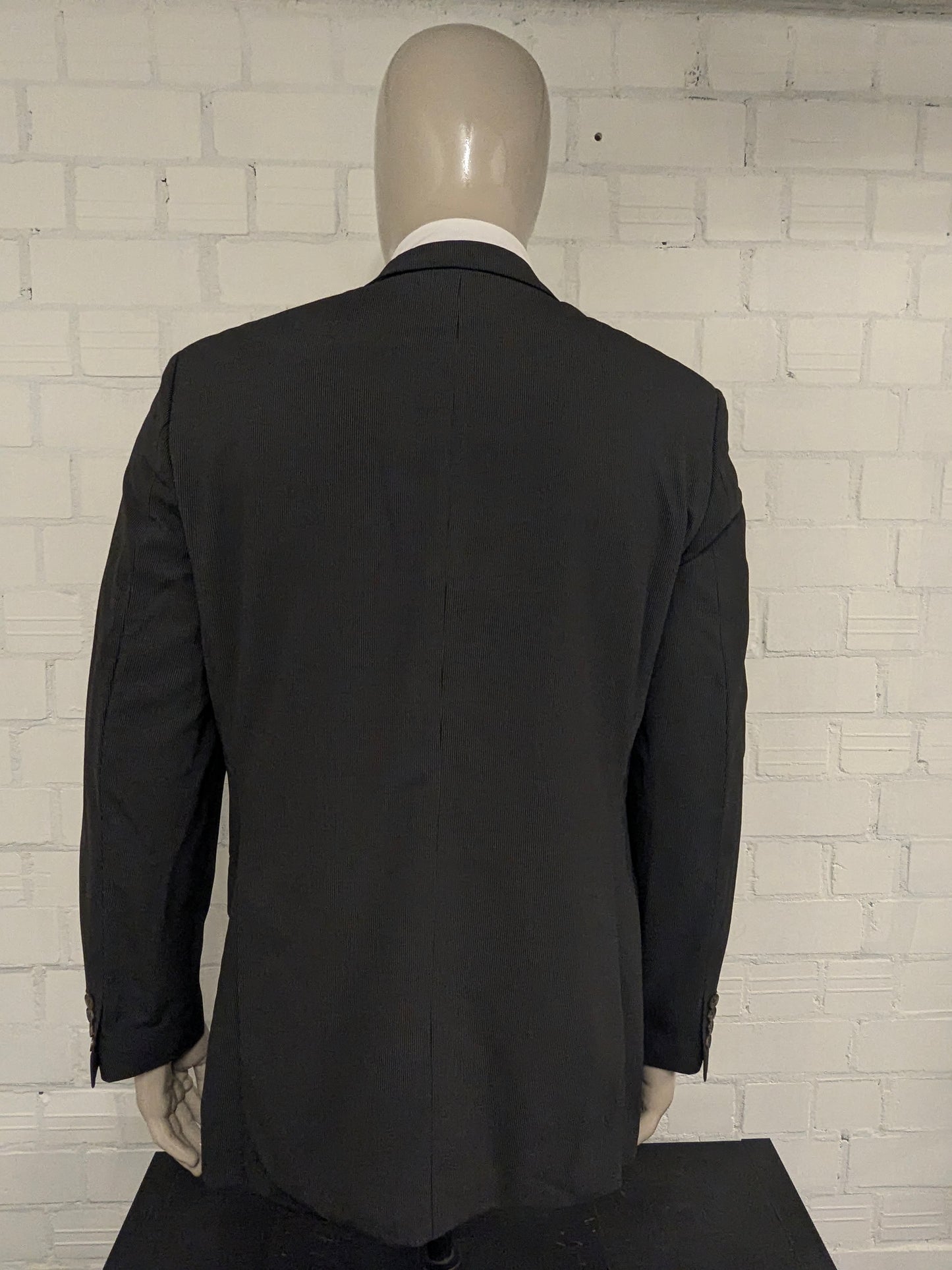 Frans Molenaar Wool jacket. Black and white striped. Size 50 / M.