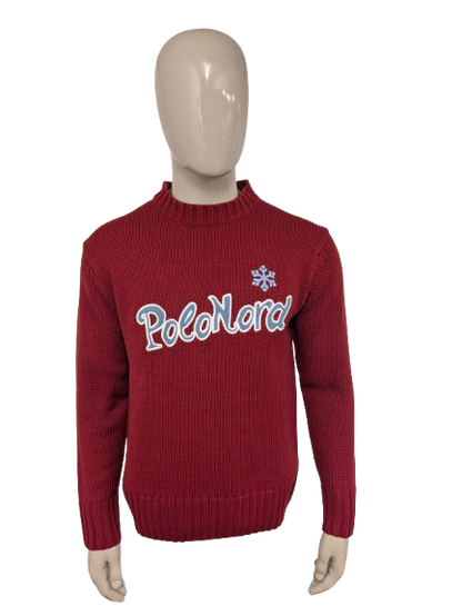Maglione vintage in lana Monte Bianco. Colorato di rosso. Taglia M. 30% Lana.