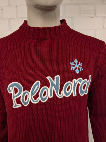 Maglione vintage in lana Monte Bianco. Colorato di rosso. Taglia M. 30% Lana.