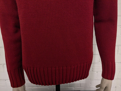 Maglione vintage in lana Monte Bianco. Colorato di rosso. Taglia M. 30% Lana.