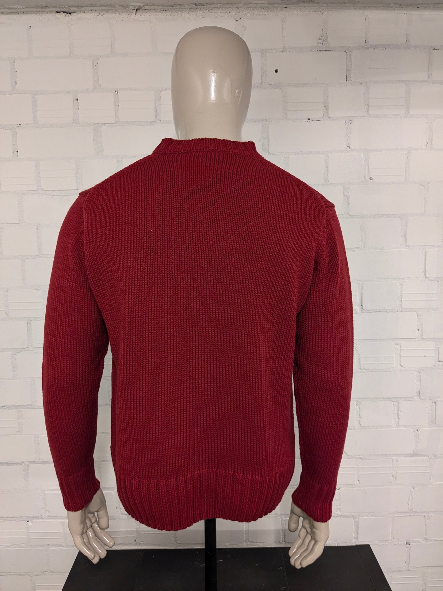 Maglione vintage in lana Monte Bianco. Colorato di rosso. Taglia M. 30% Lana.
