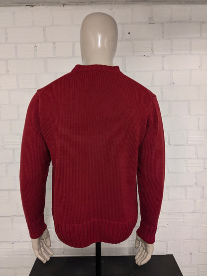 Maglione vintage in lana Monte Bianco. Colorato di rosso. Taglia M. 30% Lana.