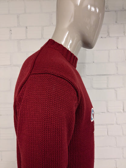 Maglione vintage in lana Monte Bianco. Colorato di rosso. Taglia M. 30% Lana.
