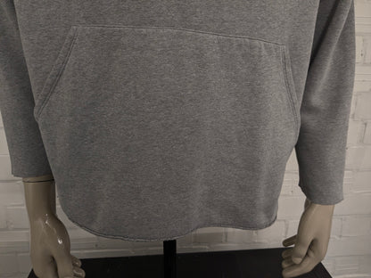 City Streets oversized hoodie met 3/4 mouw. Grijs gemêleerd. Maat XL.