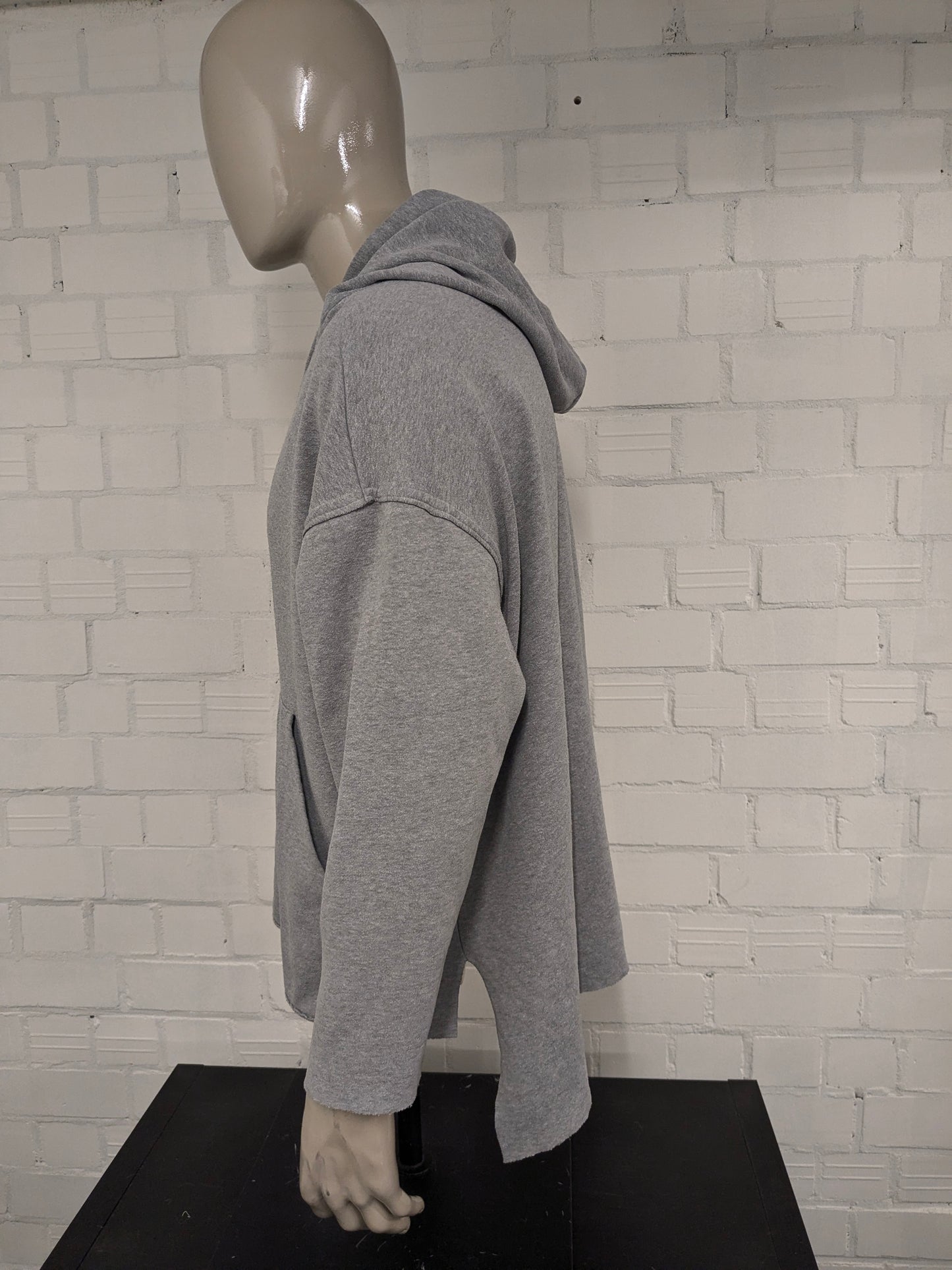 City Streets oversized hoodie met 3/4 mouw. Grijs gemêleerd. Maat XL.