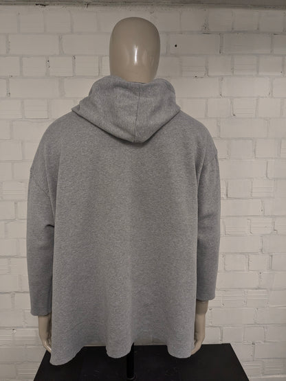 City Streets oversized hoodie met 3/4 mouw. Grijs gemêleerd. Maat XL.