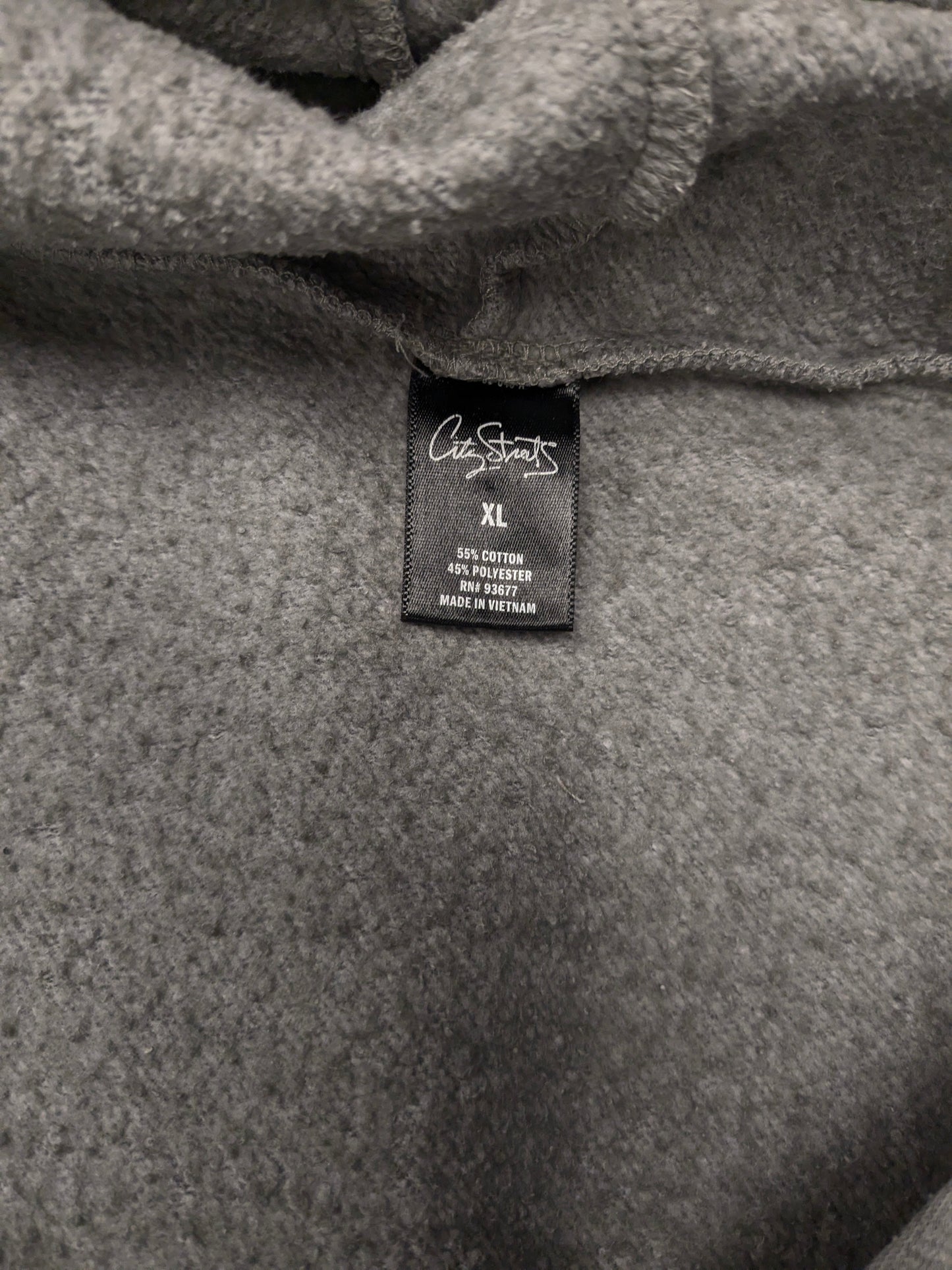 City Streets oversized hoodie met 3/4 mouw. Grijs gemêleerd. Maat XL.